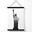 Abstract Statue of Liberty New York Black and White Photo Medium Poster with Black Hanger