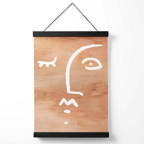 Abstract Terracotta Face Medium Poster with Black Hanger