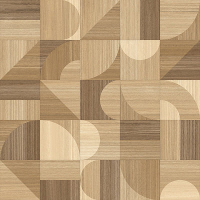 Abstract Wood Block Vinyl by Remland (Light Groovy Oak, 10m x 2m)