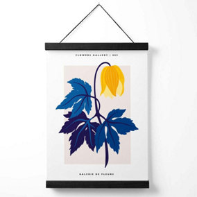 Abstract Yellow and Blue Tulip Flower Market Gallery Medium Poster with Black Hanger