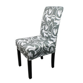 Abstract Zebra Design Universal Dining Chair Cover, Grey - Pack of 1