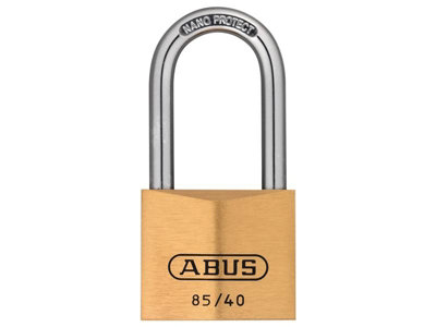 ABUS 02412 85/40mm Brass Padlock 40mm Long Shackle ABU8540LS