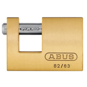 ABUS 11571 82/63mm Monoblock Brass Shutter Lock Keyed Alike 8501 ABUKA11571