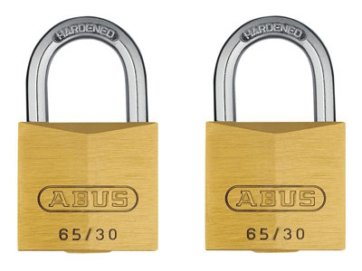 ABUS 21730 65/30mm Brass Padlock Twin Carded ABU6530TC