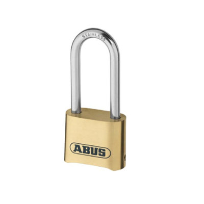 ABUS 32075 180IB/50HB63 50mm Brass Combination Padlock Long Shackle 4-Digit
