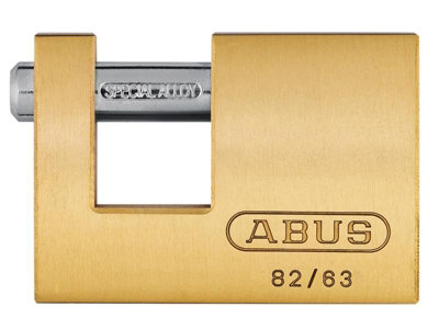 ABUS 33695 82/63mm Monoblock Brass Shutter Padlock Carded ABU8263C