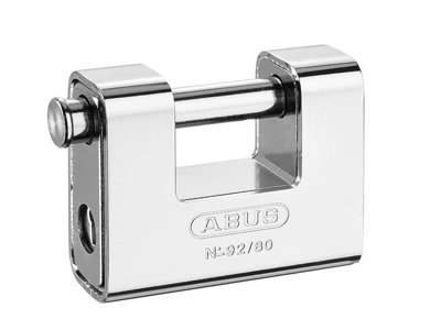 ABUS 35214 92/80mm Monoblock Brass Body Shutter Padlock Carded ABU9280C