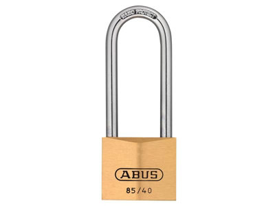 ABUS 35434 85/40mm Brass Padlock 63mm Long Shackle Carded ABU8540LSC