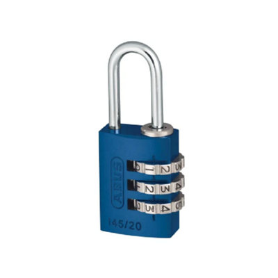 ABUS 46568 145/20 20mm Aluminium Combination Padlock Blue 46568 ABU14520BLU