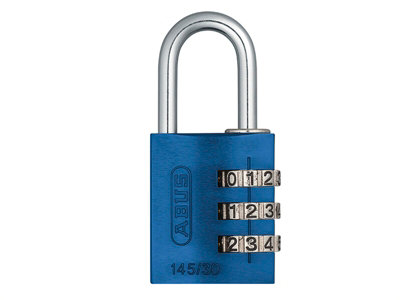 ABUS 46577 145/30 30mm Aluminium Combination Padlock Blue 46577 ABU14530BLU