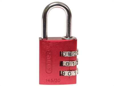 ABUS 46578 145/30 30mm Aluminium Combination Padlock Red 46578 ABU14530RED