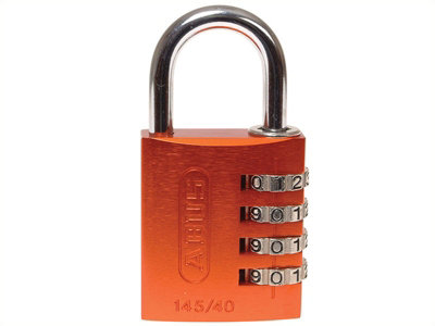 ABUS 49527 145/40 40mm Aluminium Combination Padlock Orange 49527 ABU14540ORA