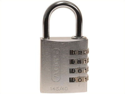 ABUS 49543 145/40 40mm Aluminium Combination Padlock Silver 49543 ABU14540SIL
