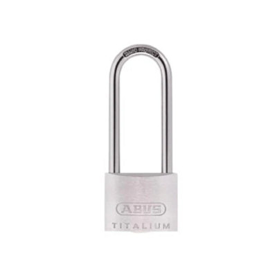ABUS 56377 64TI/40mm TITALIUM Padlock 63mm Long Shackle Carded ABU64TI4063C