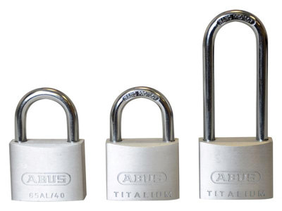 ABUS 56380 64TI/40mm TITALIUM Padlock Triple Pack 1 Long Shackle ABU64TI4063T