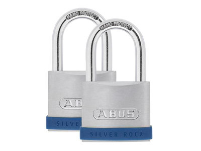 ABUS 80889 50mm Silver Rock 5 Padlock Twin Pack ABU550TC