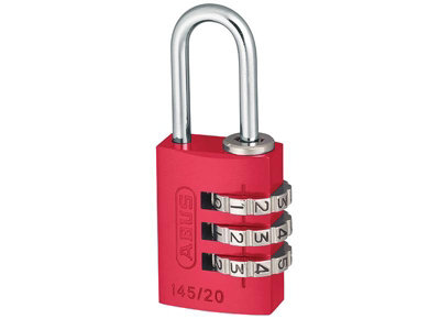 ABUS Mechanical 145/20 20Mm Aluminium Combination Padlock Red 46569