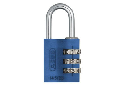 ABUS Mechanical - 145/30 30mm Aluminium Combination Padlock Blue 46577