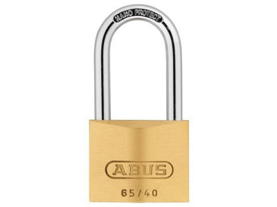 ABUS Mechanical - 65/40mm Brass Padlock 40mm Long Shackle Keyed Alike 6404