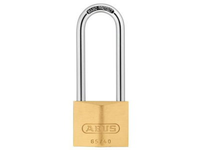 ABUS Mechanical - 65/40mm Brass Padlock 63mm Long Shackle Carded