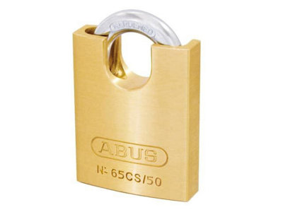 ABUS Mechanical - 65CS/50mm Brass Padlock Closed Shackle Carded