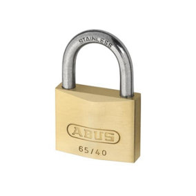 ABUS Mechanical - 65IB/40mm Brass Padlock Stainless Steel Long Shackle 63mm Carded
