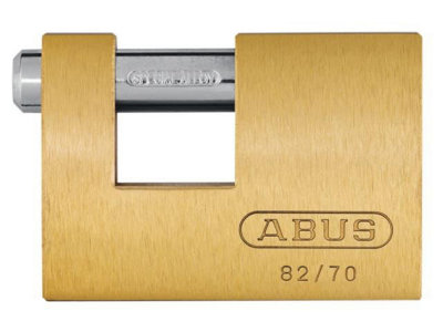 ABUS Mechanical - 82/70mm Monoblock Brass Shutter Padlock Carded