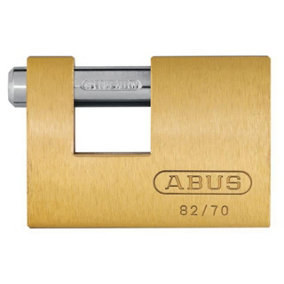 ABUS Mechanical - 82/70mm Monoblock Brass Shutter Padlock Carded
