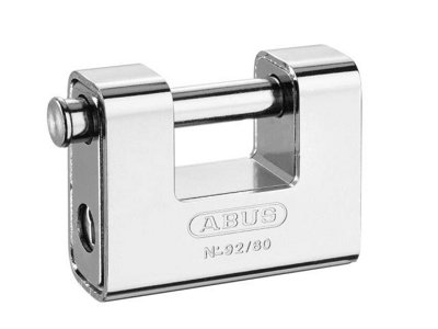 ABUS Mechanical - 92/80mm Monoblock Brass Body Shutter Padlock Carded