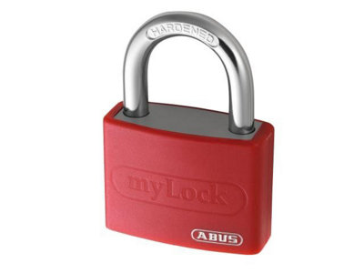 ABUS Mechanical - T65AL/40mm My Lock Aluminium Padlock Red Keyed Alike 6401