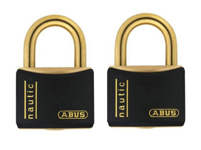 ABUS Mechanical - T84MB/40mm Black Rustproof Padlock Twin Pack Carded