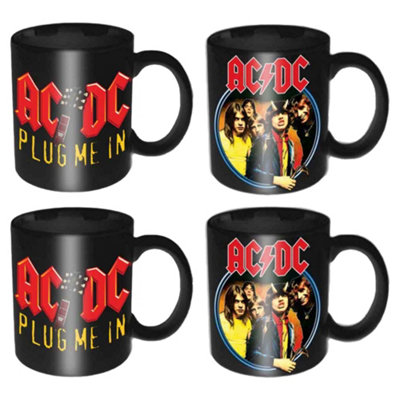 AC/DC Devil & Angus Plug Me In Mini Mug Set (Pack of 4) Black/Red ...