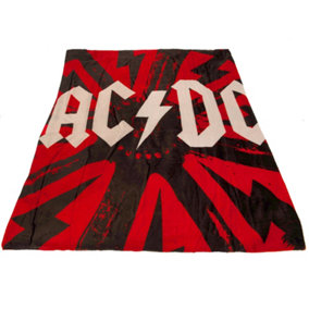 AC/DC Premium Coral Fleece Blanket Red/Black/White (One Size)