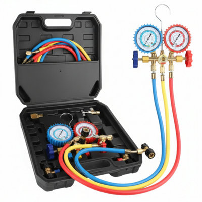 AC Manifold Gauge & Hose Set Air Conditioning Diagnostic Tool