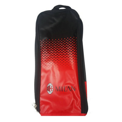 AC Milan Official Fade Football Crest Shoe/Boot Bag Black/Red (One Size)