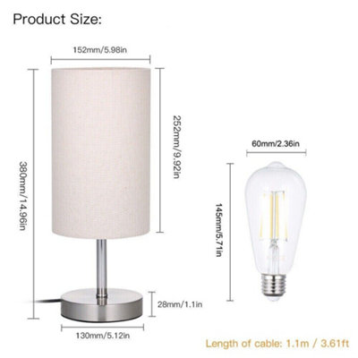 AC220V Bedside Light Desk Lamp Touching Control 3 Levels Adjustable Bulb Included
