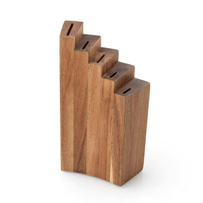 Acacia 5 Slot Stepped Chef's Instrument Block