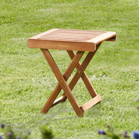 Acacia Hardwood Folding Side Table Pre-Treated Garden Furniture (Acacia Folding Side Table)