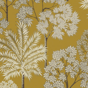 Acacia Tree Wallpaper In Ochre