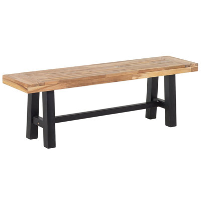 Acacia Wood Bench Black 140 cm SCANIA