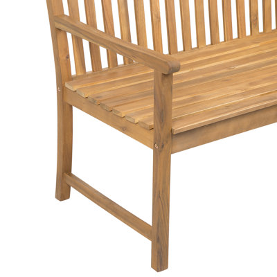 Acacia Wood Garden Bench 120 cm with Taupe Cushion VIVARA - 6