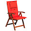 Acacia Wood Garden Chair Folding with Light Red Cushion TOSCANA