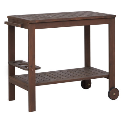 Acacia Wood Garden Drinks Trolley Dark SASSARI