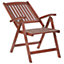 Acacia Wood Garden Folding Chair Dark Brown TOSCANA