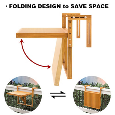 Folding hanging deals balcony table