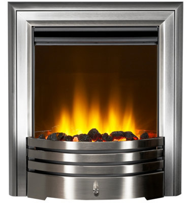 Acantha Amara Coal Electric Fire in Brushed Steel with Remote Control