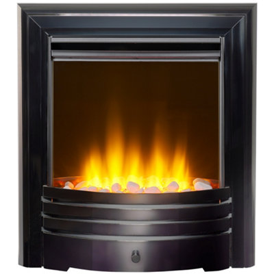 Acantha Amara Pebble Electric Fire in Black Nickel with Remote Control