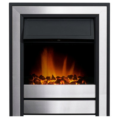 Acantha Argo Electric Fire in Brushed Steel with Remote Control