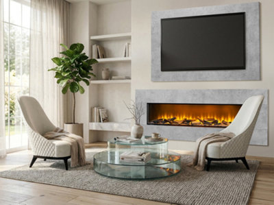 Acantha Pinnacle Fully Inset Media Wall Fire with TV Back Board in ...
