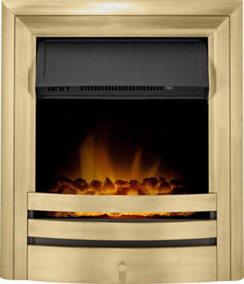 Acantha Vela Electric Fire in Antique Brass